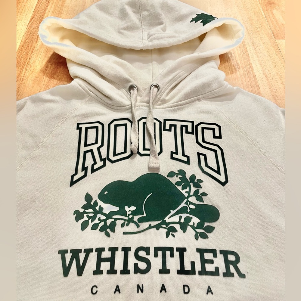Roots Whistler Canada Hoodie Limited Green Suede Beige - Picture 2 of 5